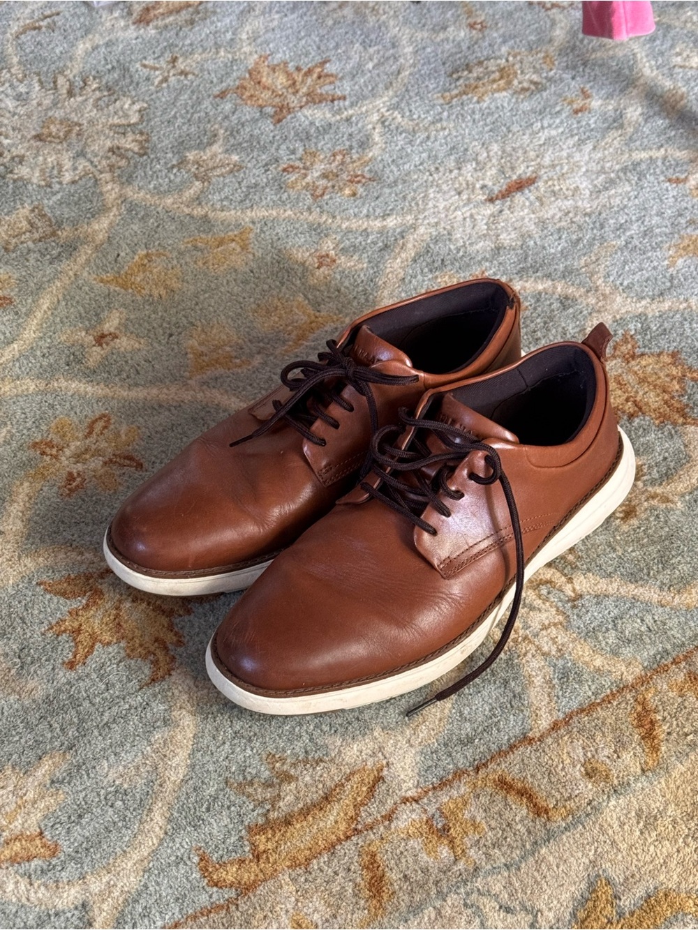 Cole Haan Tan Leather Derby Sneakers with White Sole